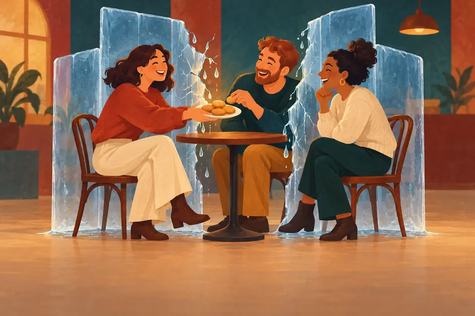 Picture showing the meaning of break the ice