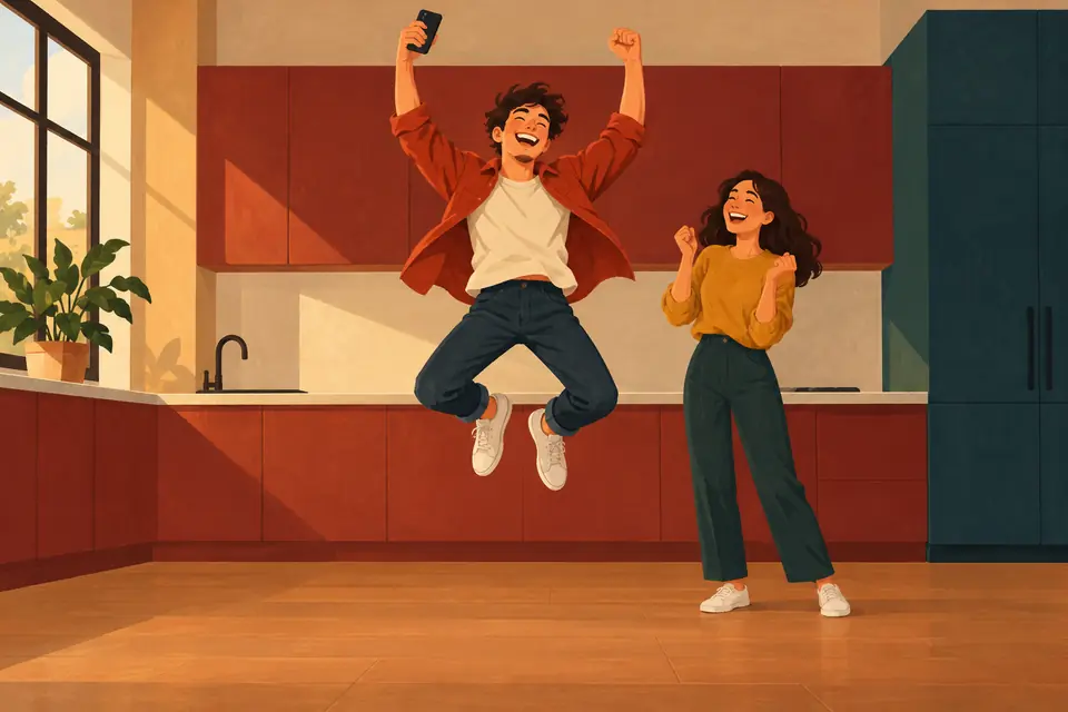 Picture showing the meaning of elated