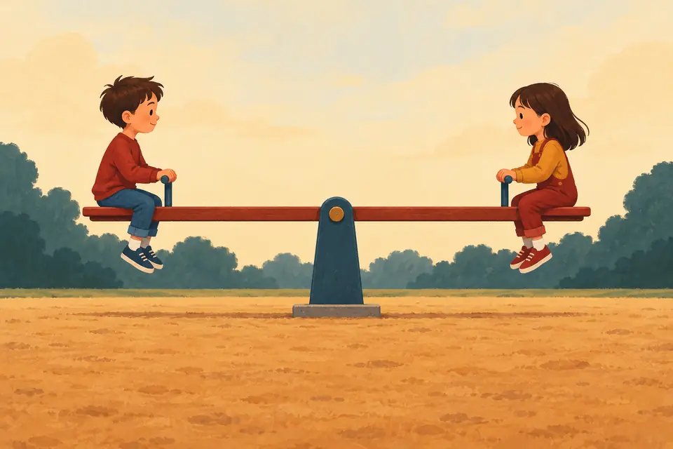 Picture showing the meaning of equilibrium