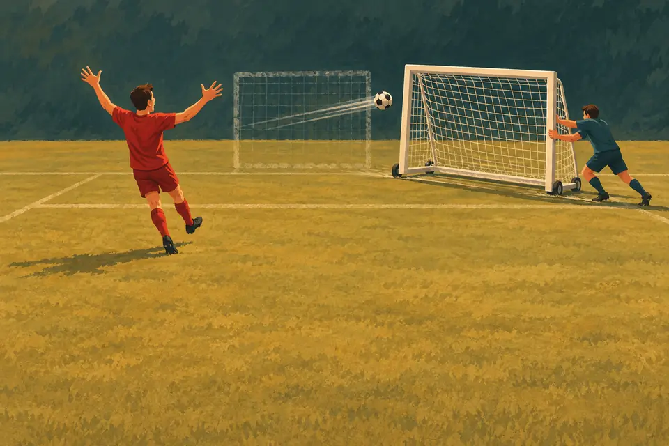Picture showing the meaning of move the goalposts
