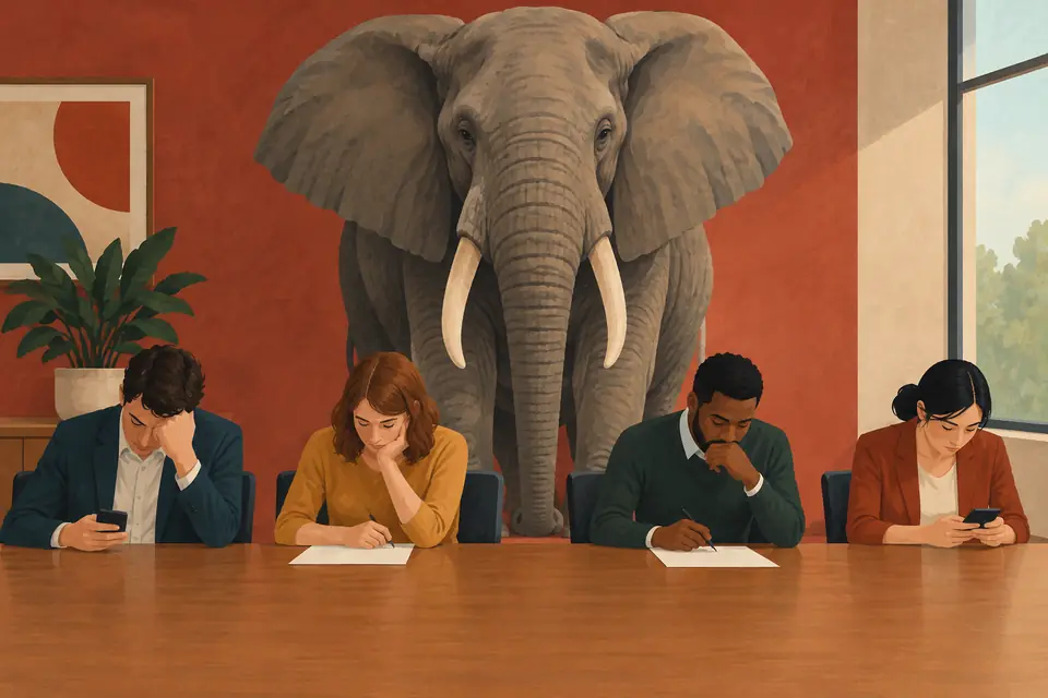 Picture showing the meaning of the elephant in the room